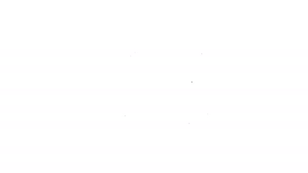 白い背景に隔離されたブラックライントイトレインアイコン。4Kビデオモーショングラフィックアニメーション — ストック動画