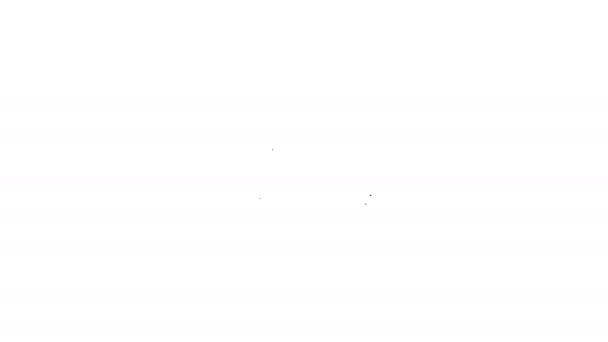 Černá čára Baby dudlík ikona izolované na bílém pozadí. Hračky dítěte. Grafická animace pohybu videa 4K — Stock video