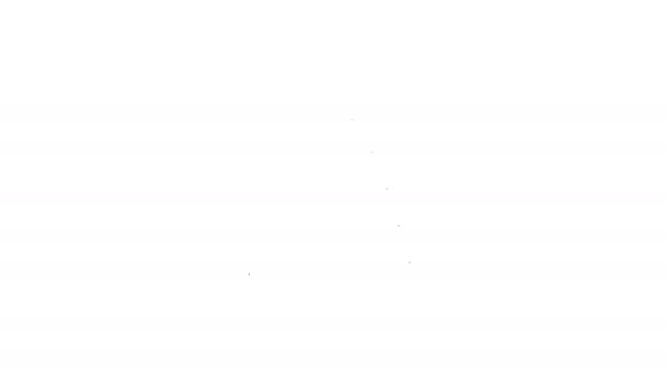 Černá čára Pyramida hračka ikona izolované na bílém pozadí. Grafická animace pohybu videa 4K — Stock video