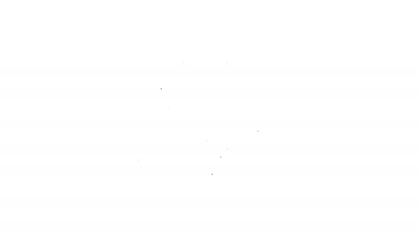 Black line Cruise ship icon isolated on white background. Travel tourism nautical transport. Voyage passenger ship, cruise liner. Worldwide cruise. 4K Video motion graphic animation — Stock Video