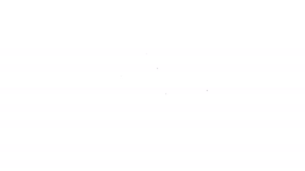 Zwarte lijn zinkend cruiseschip pictogram geïsoleerd op witte achtergrond. Reistoerisme nautisch vervoer. Reis passagiersschip, cruiseschip. 4K Video motion grafische animatie — Stockvideo