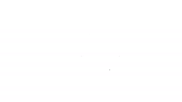 Schwarze Linie Ferngläser Symbol isoliert auf weißem Hintergrund. Softwarezeichen finden. Symbol für Spionageausrüstung. 4K Video Motion Grafik Animation — Stockvideo