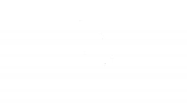 Siyah çizgi uçak koltuğu simgesi beyaz arka planda izole edildi. 4K Video hareketli grafik canlandırması