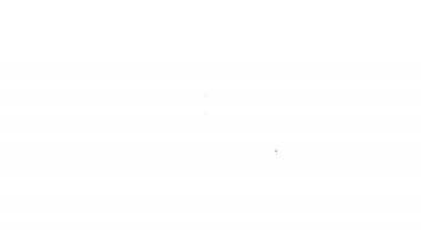 Siyah çizgi havaalanı kontrol kulesi ikonu beyaz arkaplanda izole edildi. 4K Video hareketli grafik canlandırması