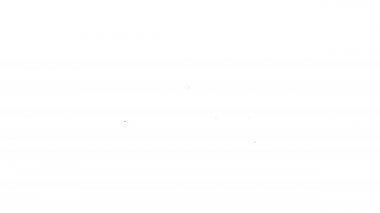 Siyah çizgi uçak iniş ikonu beyaz arka planda izole edildi. Uçak taşıma sembolü. 4K Video hareketli grafik canlandırması