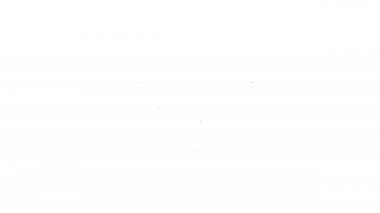 Siyah çizgili uçak dümen ikonu beyaz arka planda izole edildi. Uçak kontrol tekerleği. 4K Video hareketli grafik canlandırması