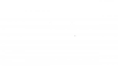 Siyah çizgi havaalanı simgesi beyaz arkaplanda izole edildi. Mekanik skor tabelası. Havaalanındaki reklam panosundaki uçuş bilgileri. 4K Video hareketli grafik canlandırması