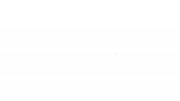 Linha preta Ícone do veículo da aeronave do helicóptero isolado no fundo branco. Animação gráfica em movimento de vídeo 4K — Vídeo de Stock