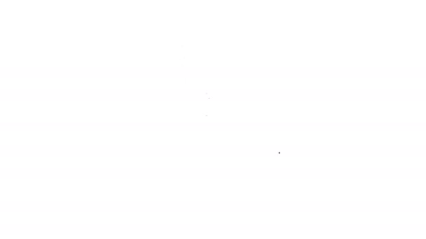 Černá čára Letiště řídící věž ikona izolované na bílém pozadí. Grafická animace pohybu videa 4K — Stock video
