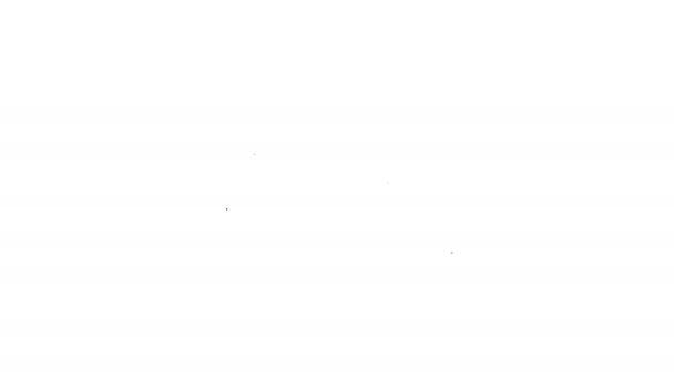 Schwarze Linie Flugzeug Start Symbol isoliert auf weißem Hintergrund. Symbol für den Flugzeugtransport. 4K Video Motion Grafik Animation — Stockvideo
