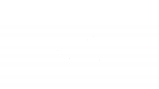 Zwarte lijn Passagiersladder voor vliegtuig boarding icoon geïsoleerd op witte achtergrond. Trap naar het vliegveld. 4K Video motion grafische animatie — Stockvideo