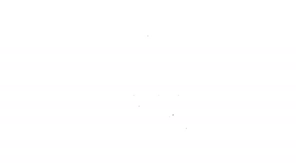 Black Line Plane Propeller Symbol isoliert auf weißem Hintergrund. Oldtimer Flugzeugpropeller. 4K Video Motion Grafik Animation — Stockvideo