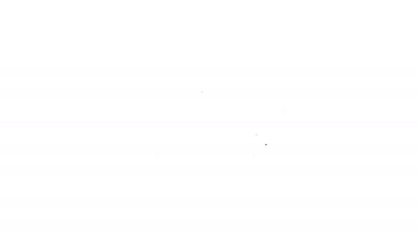 Černá čára Letiště autobus ikona izolované na bílém pozadí. Grafická animace pohybu videa 4K — Stock video