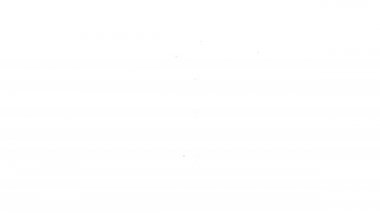 Beyaz arkaplanda siyah çizgi buzdan balta simgesi izole edildi. Tırmanma ekipmanları. 4K Video hareketli grafik canlandırması