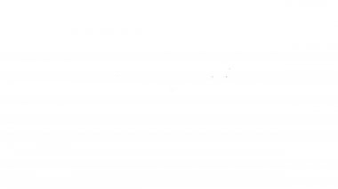 Siyah çizgi Biathlon tüfek ikonu beyaz arka planda izole edildi. Kayak tabancası. 4K Video hareketli grafik canlandırması