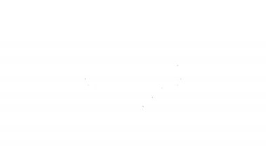 Siyah çizgi Kayak Gözlüğü simgesi beyaz arkaplanda izole edildi. Olağanüstü bir spor. Spor malzemeleri. 4K Video hareketli grafik canlandırması