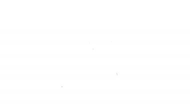 Siyah çizgi dağ simgesi beyaz arkaplanda izole edildi. Zaferin ya da başarının sembolü. 4K Video hareketli grafik canlandırması