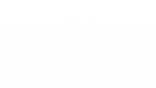Nastro linea nera in linea di finitura icona isolata su sfondo bianco. Simbolo del traguardo. Simbolo sportivo o concetto di business. Animazione grafica 4K Video motion — Video Stock