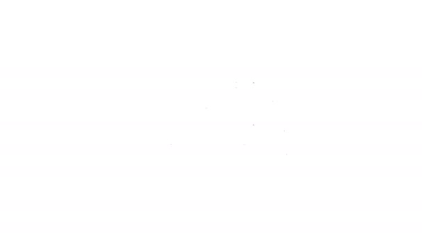 Zwarte lijn Ice resurfacer icoon geïsoleerd op witte achtergrond. IJsmachine op de baan. Reiniger voor ijsbaan en stadion. 4K Video motion grafische animatie — Stockvideo