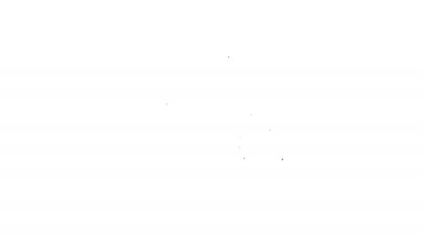 Černá čára Sportovní taška ikona izolované na bílém pozadí. Grafická animace pohybu videa 4K — Stock video