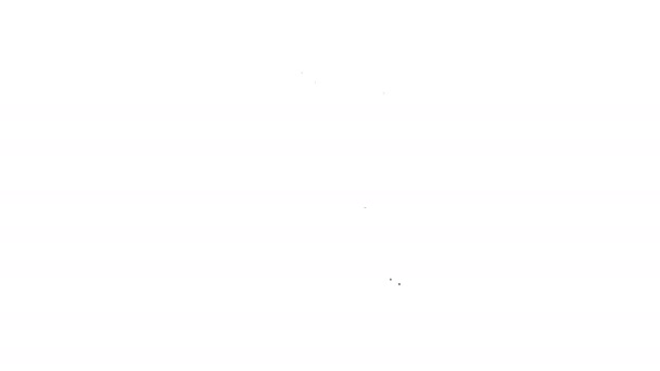 Linha preta Ícone do kit de primeiros socorros isolado no fundo branco. Caixa médica com cruz. Equipamento médico de emergência. Conceito de saúde. Animação gráfica em movimento de vídeo 4K — Vídeo de Stock