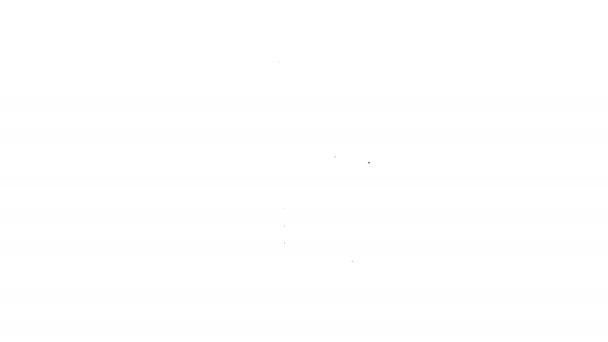 Linea nera Azione estrema icona della fotocamera isolata su sfondo bianco. Videocamera per riprese di sport estremi. Animazione grafica 4K Video motion — Video Stock