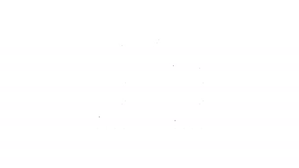 Černá čára Ikona zimní šály izolované na bílém pozadí. Grafická animace pohybu videa 4K — Stock video