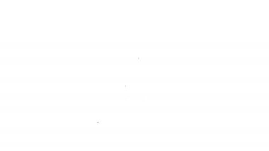 Siyah çizgi huzurevi ikonu beyaz arka planda izole edilmiş. Yaşlı ve hasta insanlar için sağlık hizmeti. Emekli insanlar için merkez. 4K Video hareketli grafik canlandırması