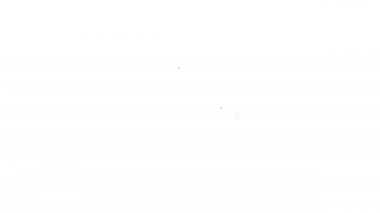 Siyah çizgi kalp atış simgesi beyaz arkaplanda izole edildi. Kalp atışı işareti. Kalp atışı ikonu. Kardiyogram simgesi. 4K Video hareketli grafik canlandırması