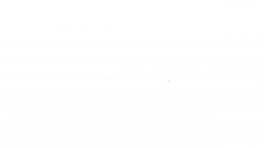 Siyah çizgi yatak simgesi beyaz arkaplanda izole edildi. 4K Video hareketli grafik canlandırması