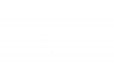 Beyaz zemin üzerinde siyah çizgi IV çanta ikonu izole. Kan torbası. Kan bağışı konsepti. Tedavi ve terapi kavramı, kemoterapi. 4K Video hareketli grafik canlandırması