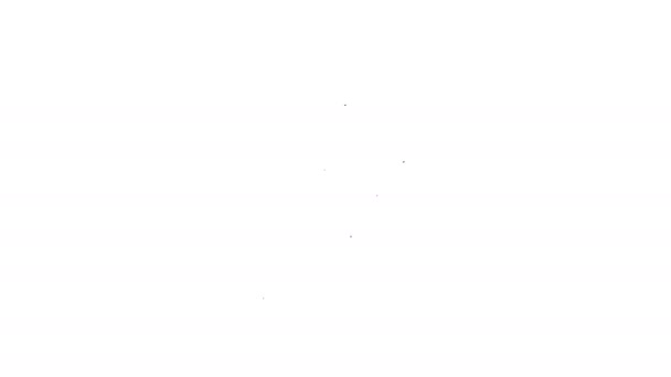 Schwarzer Strich Herzfrequenzsymbol isoliert auf weißem Hintergrund. Herzschlagzeichen. Herzpuls-Symbol. Kardiogramm-Symbol. 4K Video Motion Grafik Animation — Stockvideo