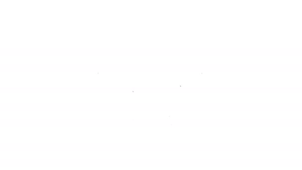 Schwarze Linie Krücken oder Krücken Symbol isoliert auf weißem Hintergrund. Geräte zur Rehabilitation von Menschen mit Erkrankungen des Bewegungsapparates. 4K Video Motion Grafik Animation — Stockvideo
