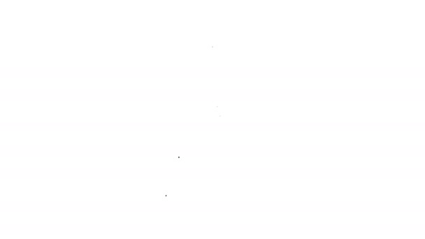 Ligne noire icône de prescription médicale isolé sur fond blanc. Forme Rx. Recette médicale. Symbole pharmacie ou médecine. Animation graphique de mouvement vidéo 4K — Video