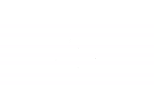 Línea negra Medicina píldora o tableta icono aislado sobre fondo blanco. Cápsula de píldora y signo de drogas. Diseño de farmacia. Animación gráfica de vídeo 4K — Vídeos de Stock