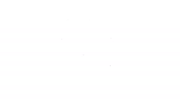 Línea negra Estetoscopio icono del instrumento médico aislado sobre fondo blanco. Animación gráfica de vídeo 4K — Vídeos de Stock