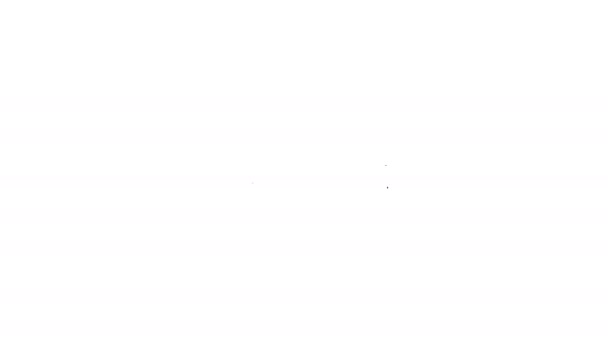 Μαύρο εικονίδιο κλίνης απομονωμένο σε λευκό φόντο. 4K Γραφική κίνηση κίνησης βίντεο — Αρχείο Βίντεο