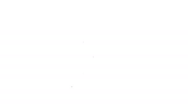 Schwarze Linie Pillen in Blisterverpackung Symbol isoliert auf weißem Hintergrund. Medikamentenpaket für Tabletten, Vitamine, Antibiotika, Aspirin. 4K Video Motion Grafik Animation — Stockvideo