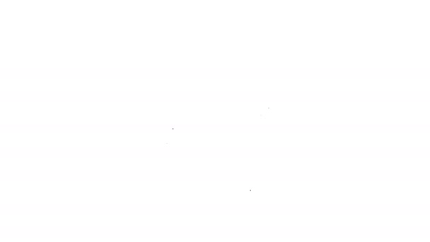 Svart linje Blodtrycksikon isolerad på vit bakgrund. 4K Video motion grafisk animation — Stockvideo
