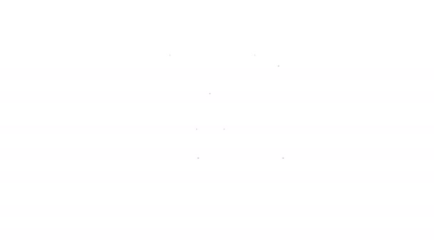 Ligne noire Pantoufles icône isolée sur fond blanc. Flip flops signe. Animation graphique de mouvement vidéo 4K — Video