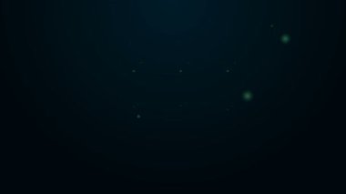 Parlayan neon hattı, fizik ve kimya ikonu için ayırıcı şişe siyah arka planda izole edildi. 4K Video hareketli grafik canlandırması