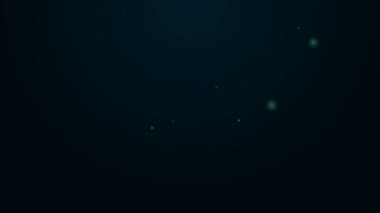 Parlayan neon hattı Elektronik ölçek simgesi siyah arkaplanda izole edildi. Ağırlık ölçüm aletleri. 4K Video hareketli grafik canlandırması