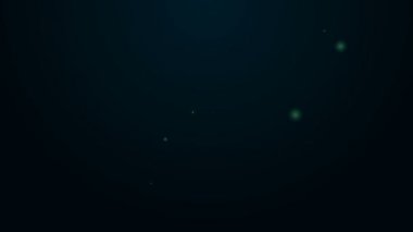 Parlayan neon çizgili bıçak simgesi siyah arkaplanda izole edildi. Çatal bıçak sembolü. 4K Video hareketli grafik canlandırması