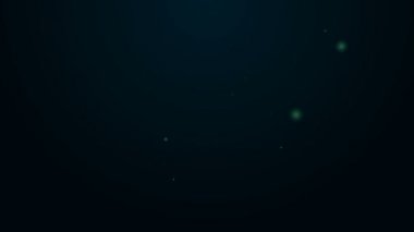 Parlayan neon hattı. İnsanlar siyah arka planda izole edilmiş restoran ve otel ikonundaki servis elemanlarına bahşiş veriyor. Parayı nakit parayla oteldeki otel servisine veriyor. 4K Video hareketli grafik canlandırması