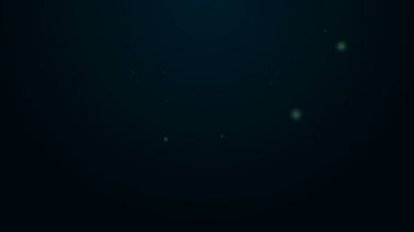 Parlayan neon hattı tuvalet kağıdı rulosu simgesi siyah arkaplanda izole edildi. 4K Video hareketli grafik canlandırması