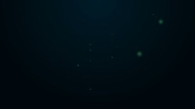 Parlayan neon hattı Çöp kutusu simgesi siyah arkaplanda izole edildi. Çöp kutusu tabelası. Sepet simgesini geri dönüştür. Ofis çöpü ikonu. 4K Video hareketli grafik canlandırması