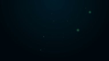 Parlayan neon hattı asansör simgesi siyah arkaplanda izole edildi. Asansör sembolü. 4K Video hareketli grafik canlandırması