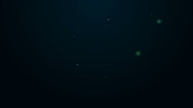 Parlayan neon hattı Kapı kolu simgesi siyah arkaplanda izole edildi. Kapı kilidi işareti. 4K Video hareketli grafik canlandırması