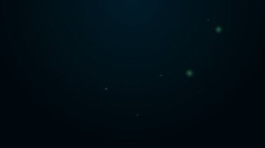 Askı simgesinde parlayan neon çizgisi havlusu siyah arkaplanda izole edildi. Banyo havlusu ikonu. 4K Video hareketli grafik canlandırması
