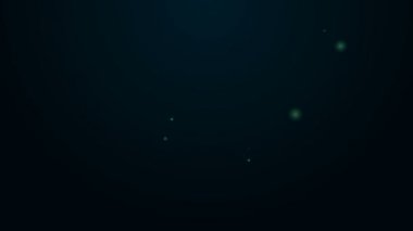 Parlayan neon hattı sertifika şablonu simgesi siyah arkaplanda izole edildi. Başarı, ödül, diploma, burs, diploma kavramları. 4K Video hareketli grafik canlandırması